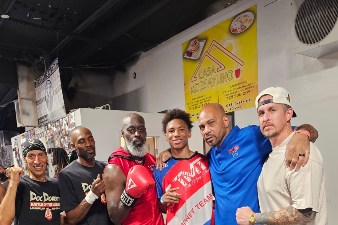 Several TOS Boxing coaches together in the gym