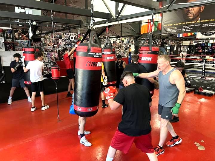 Bag and mitt work on the floor