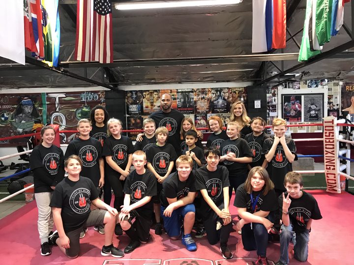Youth boxers in TOS team shirts